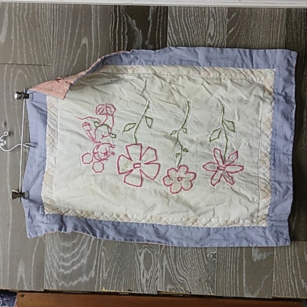 Vintage single floral pillow sham with zippeted top - Picture 1 of 8